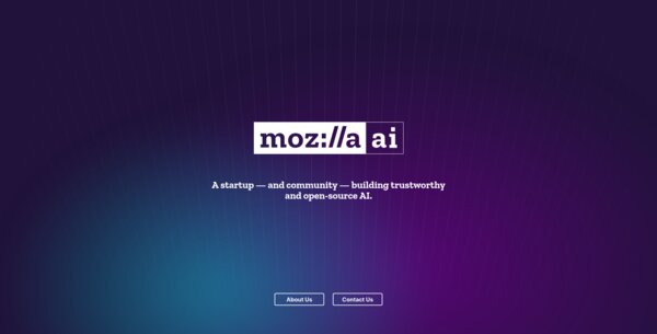 Capture d'écran de la page d'accueil du site dédié à Mozilla AI